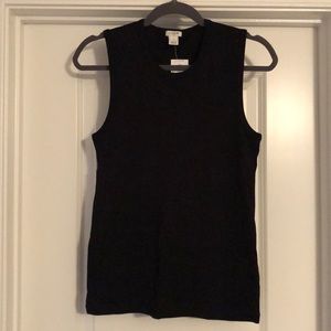 New J Crew Shell Tank-Black, NWT